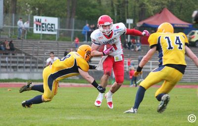 Laurents Mohr erzielte gegen Elmshorn einen Touchdown