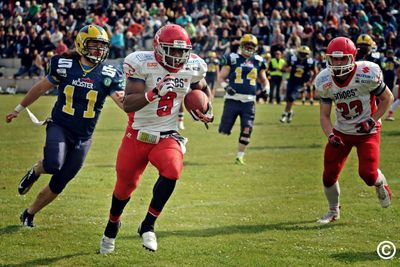 Patrick Donahue erzielte gegen Hildesheim zwei Touchdowns